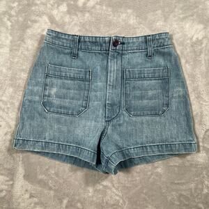 Doen Lane Shorts Womens 25 Denim Patch Pocket Boho Casual Coastal Cottage
